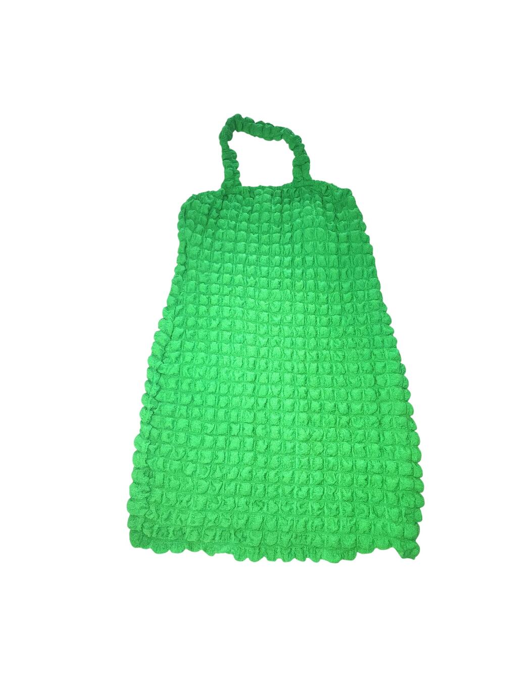 Green Bubble Textured Halter Dress Size L